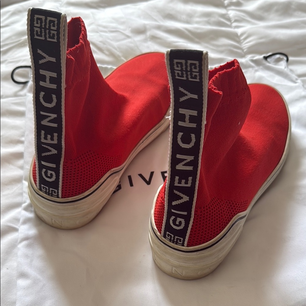 GIVENCHY Red George V Stretch Sock Knit Women's Sneakers Made in Italy